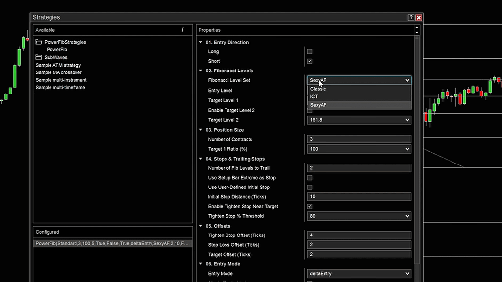 Load Fib Levels Dropdown