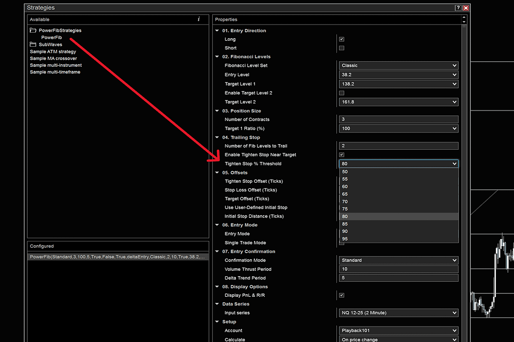 Tighten Stop Threshold Setting